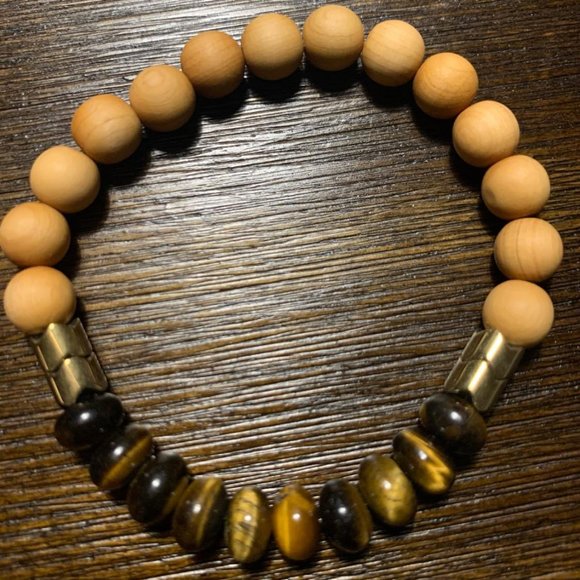 Tiger's Eye and Rosewood Bracelet - Picture 2 of 2